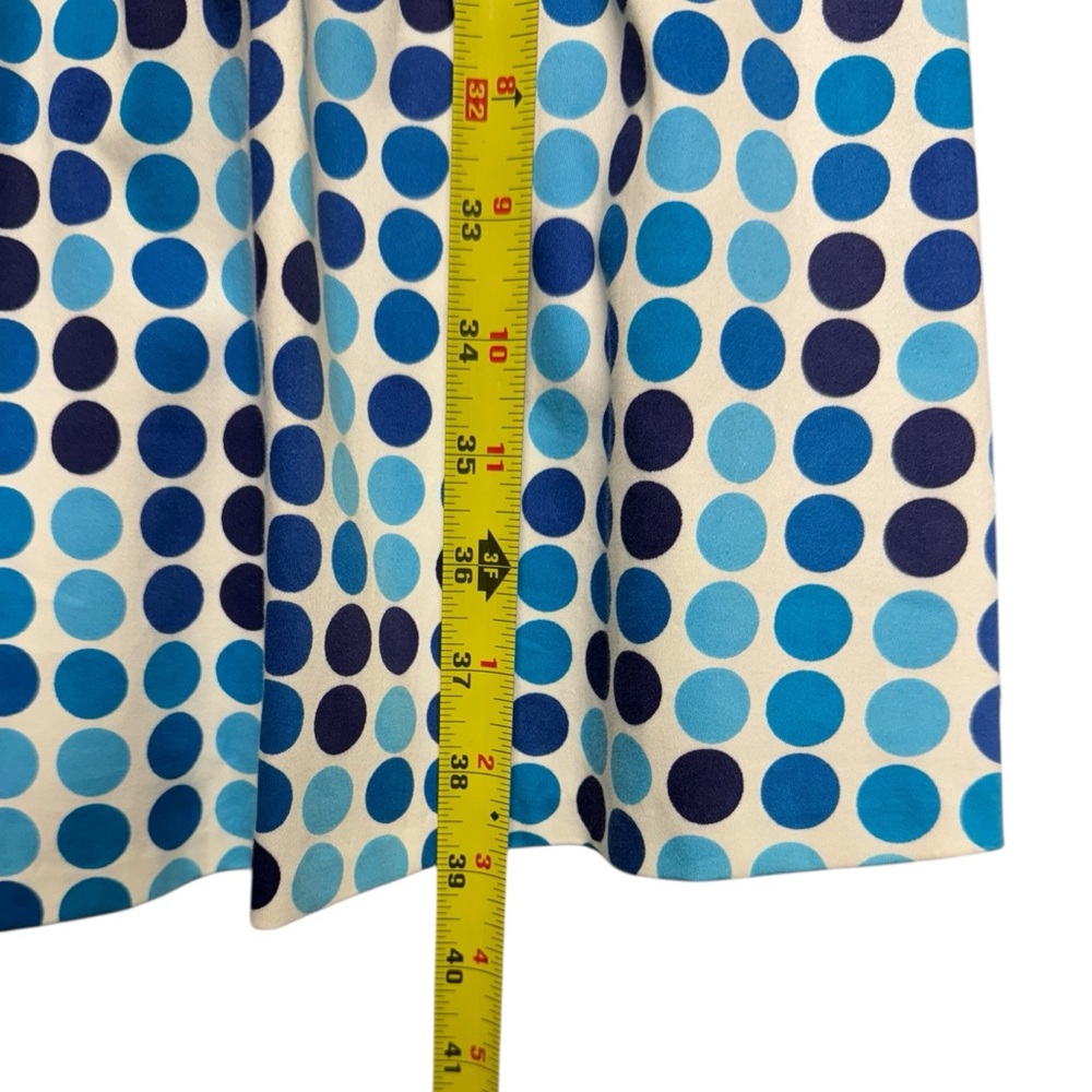 Calvin Klein Retro Blue Polka Dot Fit & Flare Dress Sleeveless Belted Size 6 - Picture 5 of 12